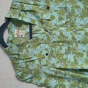 Matilda Jane 3/4 Sleeve Green Floral Blouse Size Small